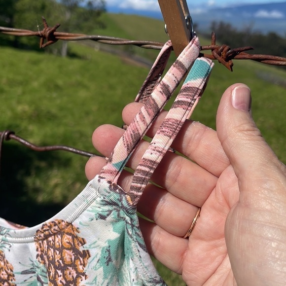 Maaji  Girls Ruffled Pineapple Tank Bikini Top - Picture 3 of 7